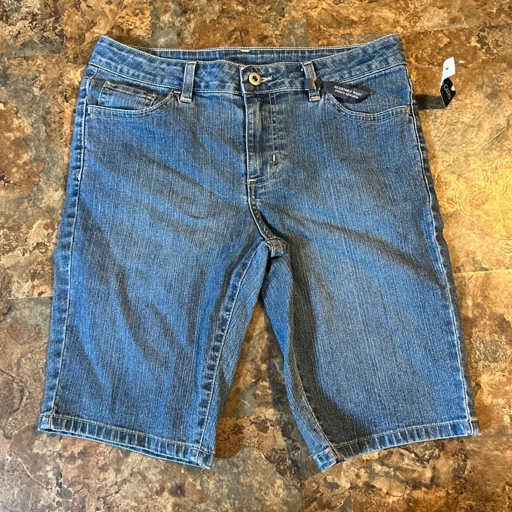 Vintage Faded Glory Jean Shorts Girls Size 14 Blue Denim Bermuda Short